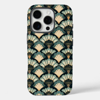 Japanisch inspiriert Aquamarin & Beige Fan iPhone 16 Pro Hülle