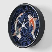 Japanisch inspiriert Orange-Weiß-Koi Uhr (Winkel)