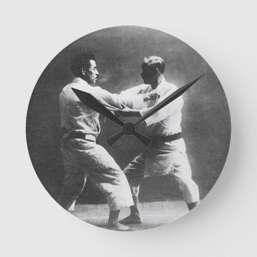 Japanisch Judoka Jigoro Kano Kyuzo Mifue Judo Runde Wanduhr (Vorderseite)