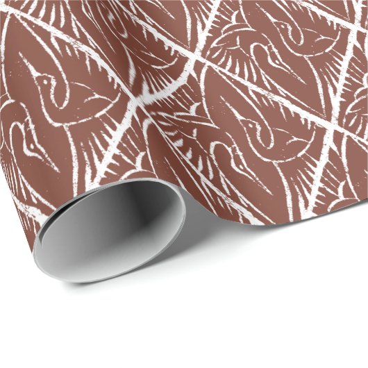 Japanisch Kabuki Crane Muster Geschenkpapier (Rolleneckpunkt)