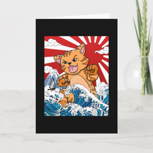 Japanisch Kaiju Cat Anime Manga kawaii otaku Karte (Vorderseite)