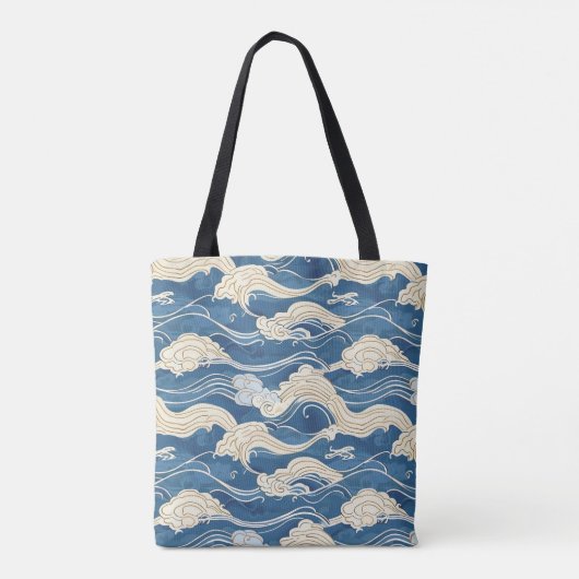 Japanisch Kanagawa Wave Pattern Tasche (Rückseite)