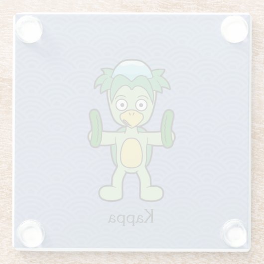 Japanisch Kappa Imp: Cartoon Yokai Glasuntersetzer (Rückseite)