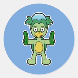 Japanisch Kappa Yokai (mit Gurken) Runder Aufkleber