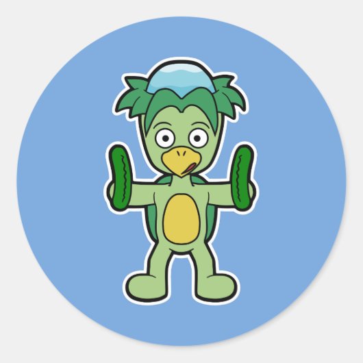 Japanisch Kappa Yokai (mit Gurken) Runder Aufkleber (Vorderseite)
