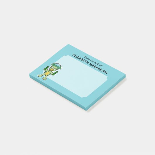 Japanisch Kappa Yokai Monster - Personalisiert Post-it Klebezettel (angewinkelt)