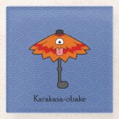 Japanisch Karakasa Umbrella Ghost: Cartoon Yokai Glasuntersetzer (Vorderseite)