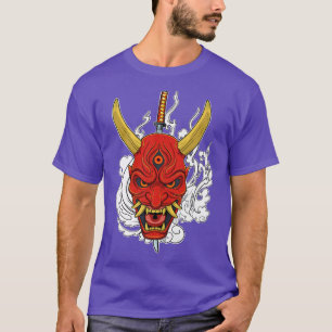 Japanisch Katana Anime Mask Manga Devil T-Shirt