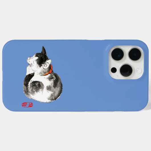 Japanisch Katze schwarz und weiß schlafen Case-Mate iPhone Hülle (Rückseite (Horizontal))
