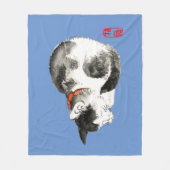 Japanisch Katze schwarz und weiß schlafen Fleecedecke (Vorderseite)
