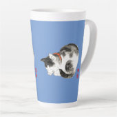 Japanisch Katze schwarz und weiß schlafen Milchtasse (Rechte Ecke)