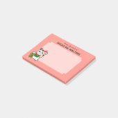 Japanisch Katzenrosa Personalisiert Post-it Klebezettel (angewinkelt)
