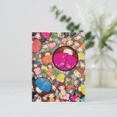 Japanisch Kawaii Kokeshi Dolls Postkarte (Stehend Vorderseite)