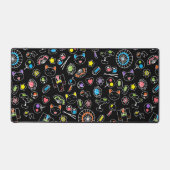 Japanisch Kawaii Kultur Doodles auf schwarz Schreibtischunterlage (Vorderseite)