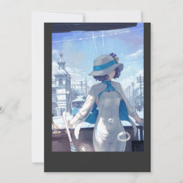 Japanisch kawaii niedliche Anime Girl T - Shirt Einladung