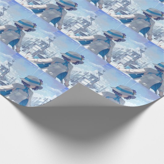 Japanisch kawaii niedliche Anime Girl T - Shirt Geschenkpapier (Ecke)