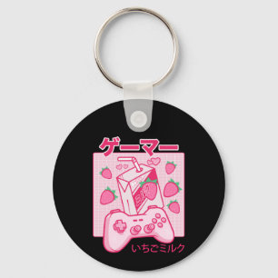 Japanisch Kawaii Strawberry Milk Schlüsselanhänger