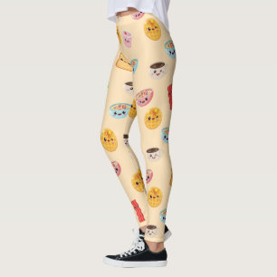 Japanisch Kawaii Style Frühstück Coffee Coffee Bac Leggings
