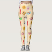 Japanisch Kawaii Style Frühstück Coffee Coffee Bac Leggings (Vorderseite)