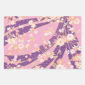 Japanisch Kimono Mix Muster Geschenkpapier Set (Vorderseite 3)