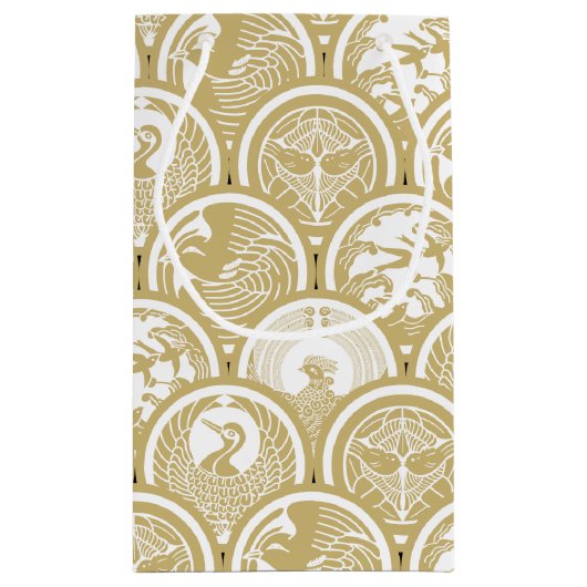 Japanisch Kimono Muster Geschenktasche MON Kleine Geschenktüte (Rückseite)