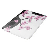 Japanisch Kimono Schwarz-Weiß-Rosa Sakura Badematte (Schrägansicht)