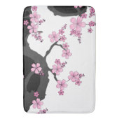 Japanisch Kimono Schwarz-Weiß-Rosa Sakura Badematte (Vorderseite Vertikal)
