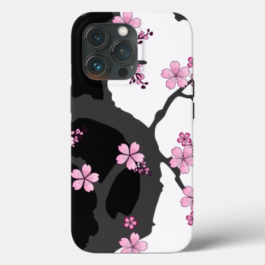 Japanisch Kimono Schwarz-Weiß-Rosa Sakura Case-Mate iPhone Hülle (Rückseite)