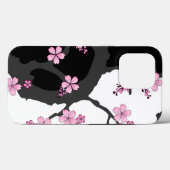 Japanisch Kimono Schwarz-Weiß-Rosa Sakura Case-Mate iPhone Hülle (Rückseite (Horizontal))