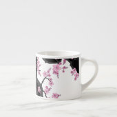 Japanisch Kimono Schwarz-Weiß-Rosa Sakura Espressotasse (Rechts)