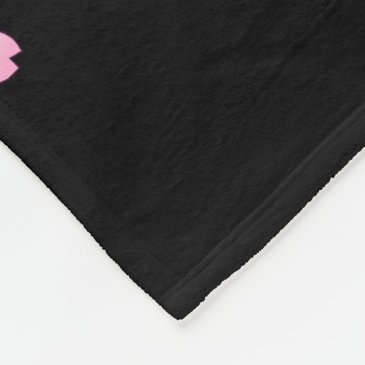 Japanisch Kimono Schwarz-Weiß-Rosa Sakura Fleecedecke (Ecke)