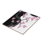 Japanisch Kimono Schwarz-Weiß-Rosa Sakura Fliese (Seite)