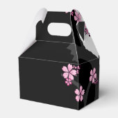 Japanisch Kimono Schwarz-Weiß-Rosa Sakura Geschenkschachtel (Rückseite)