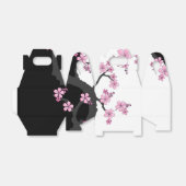Japanisch Kimono Schwarz-Weiß-Rosa Sakura Geschenkschachtel (Ungefaltet)