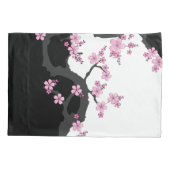 Japanisch Kimono Schwarz-Weiß-Rosa Sakura Kissenbezug (Rückseite)