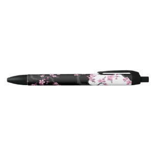 Japanisch Kimono Schwarz-Weiß-Rosa Sakura Kugelschreiber