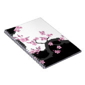Japanisch Kimono Schwarz-Weiß-Rosa Sakura Notizblock (Rechte Seite)