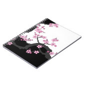 Japanisch Kimono Schwarz-Weiß-Rosa Sakura Notizblock (Linke Seite)