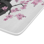 Japanisch Kimono Schwarz-Weiß-Rosa Sakura Schneidebrett (Ecke)