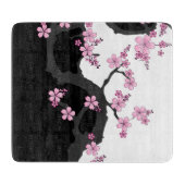 Japanisch Kimono Schwarz-Weiß-Rosa Sakura Schneidebrett (Vorderseite)