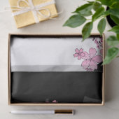 Japanisch Kimono Schwarz-Weiß-Rosa Sakura Seidenpapier (Geschenk)