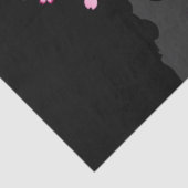 Japanisch Kimono Schwarz-Weiß-Rosa Sakura Seidenpapier (Detail)