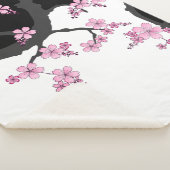 Japanisch Kimono Schwarz-Weiß-Rosa Sakura Sherpadecke (3/4)