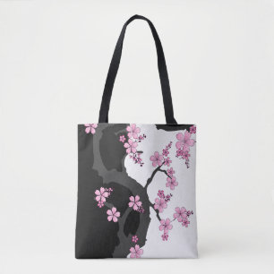 Japanisch Kimono Schwarz-Weiß-Rosa Sakura Tasche