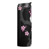 Japanisch Kimono Schwarz-Weiß-Rosa Sakura Thermosbecher (Nach links gedreht)