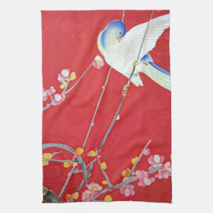 Japanisch KIMONO Textil, Bluebird Geschirrtuch