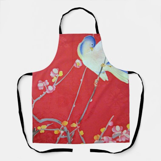 Japanisch KIMONO Textil, Bluebird Schürze (Vorderseite)