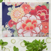 Japanisch KIMONO Textil, Blume Geschirrtuch (Gefaltet)