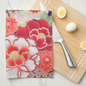 Japanisch KIMONO Textil, Blume Geschirrtuch (Viertel Falte)