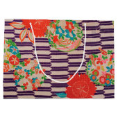 Japanisch KIMONO Textil, Blume Große Geschenktüte (Rückseite)